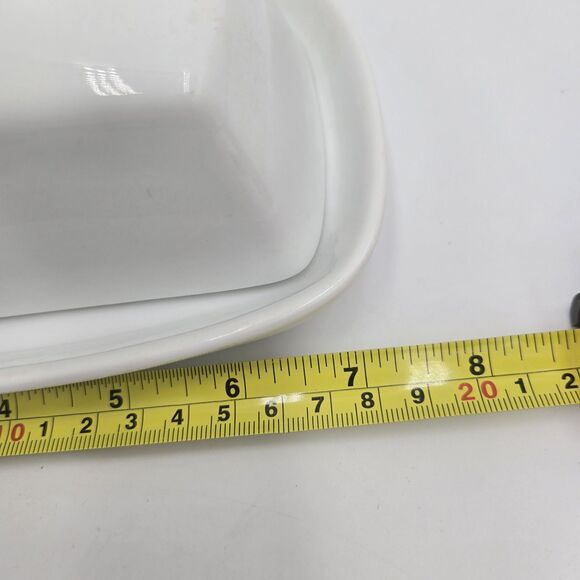 Simple Dining White Ceramic Butter Dish w/ Lid | Dishwasher Microwave Safe - Picture 5 of 8